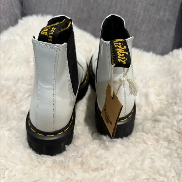Dr. Martens White and Black Chelsea Boots - Picture 3 of 5